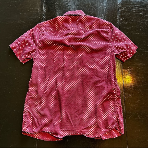 H&M Red and White Polkadot Button Down Short Sleeve Shirt - Picture 3 of 5